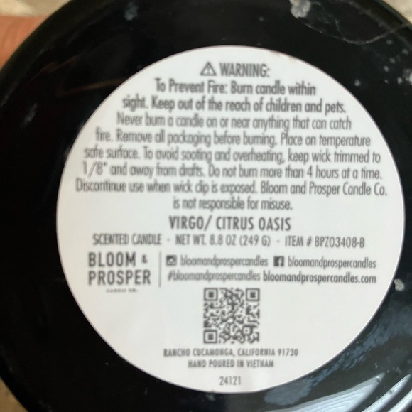 NWT Bloom and Prosper Virgo Zodiac Candle - Picture 6 of 10